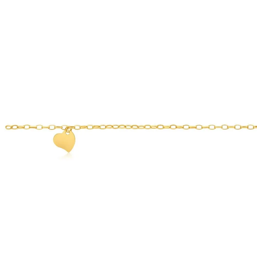 9ct Dazzling Yellow Gold Silver Filled Belcher Anklet