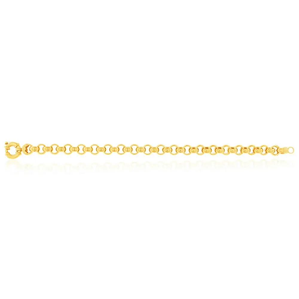 9ct Charming Yellow Gold Silver Filled Belcher Bracelet