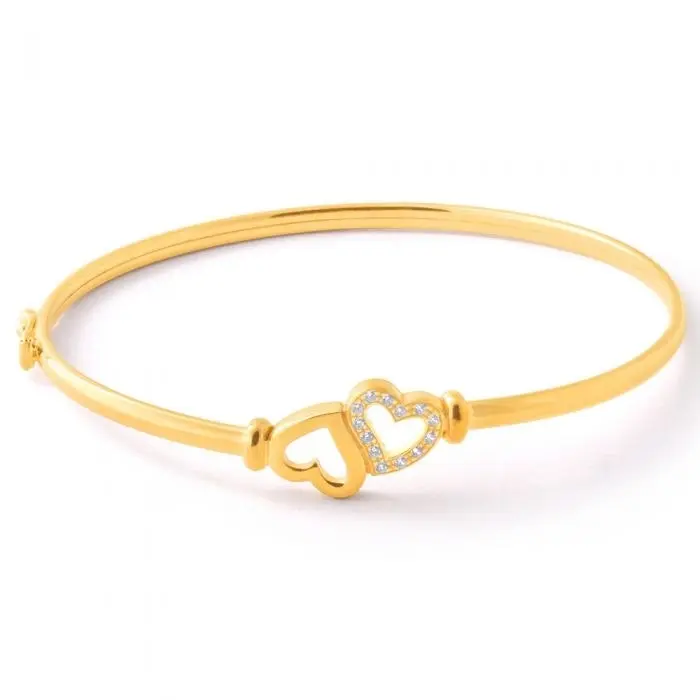 9ct Gold Silverfilled Heart Bangle