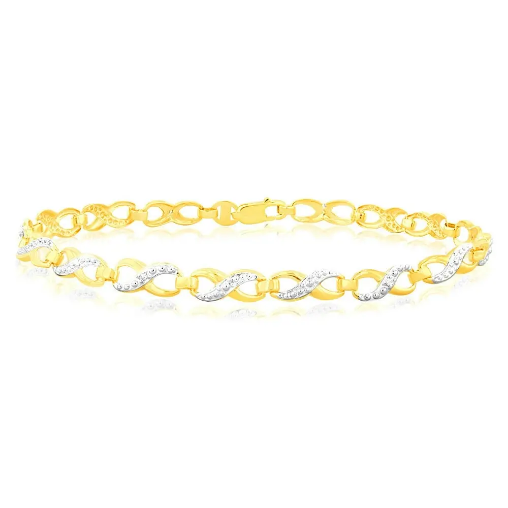 9ct Alluring Yellow Gold Diamond Fancy Bracelet