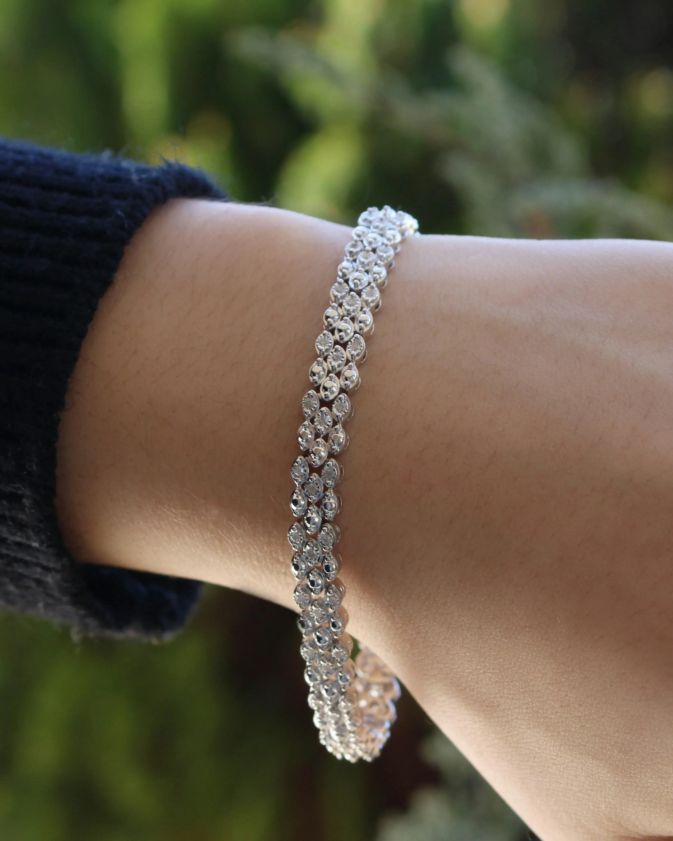 Silver 1/2 Carat Diamond 18.5cm Bracelet