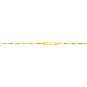 9ct Solid Yellow Gold Figaro 5:1 link with ID 16cm Bracelet