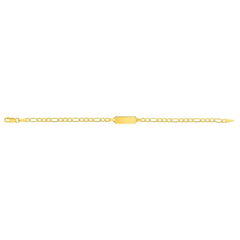 9ct Yellow Gold Silver Filled 16cm Figaro Bracelet