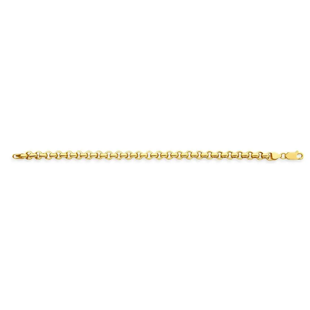 9ct Gorgeous Yellow Gold Silver Filled Belcher Bracelet