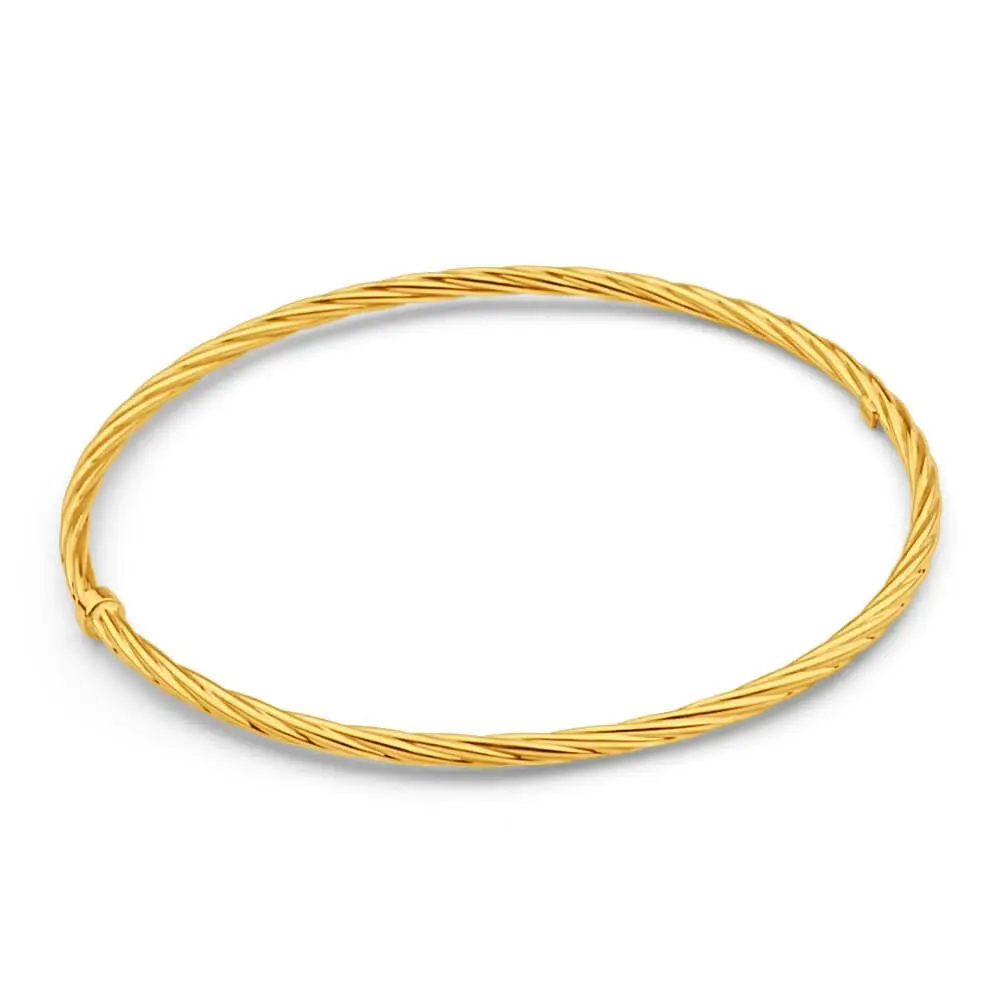 9ct Yellow Gold Silver Filled 65mm Bangle