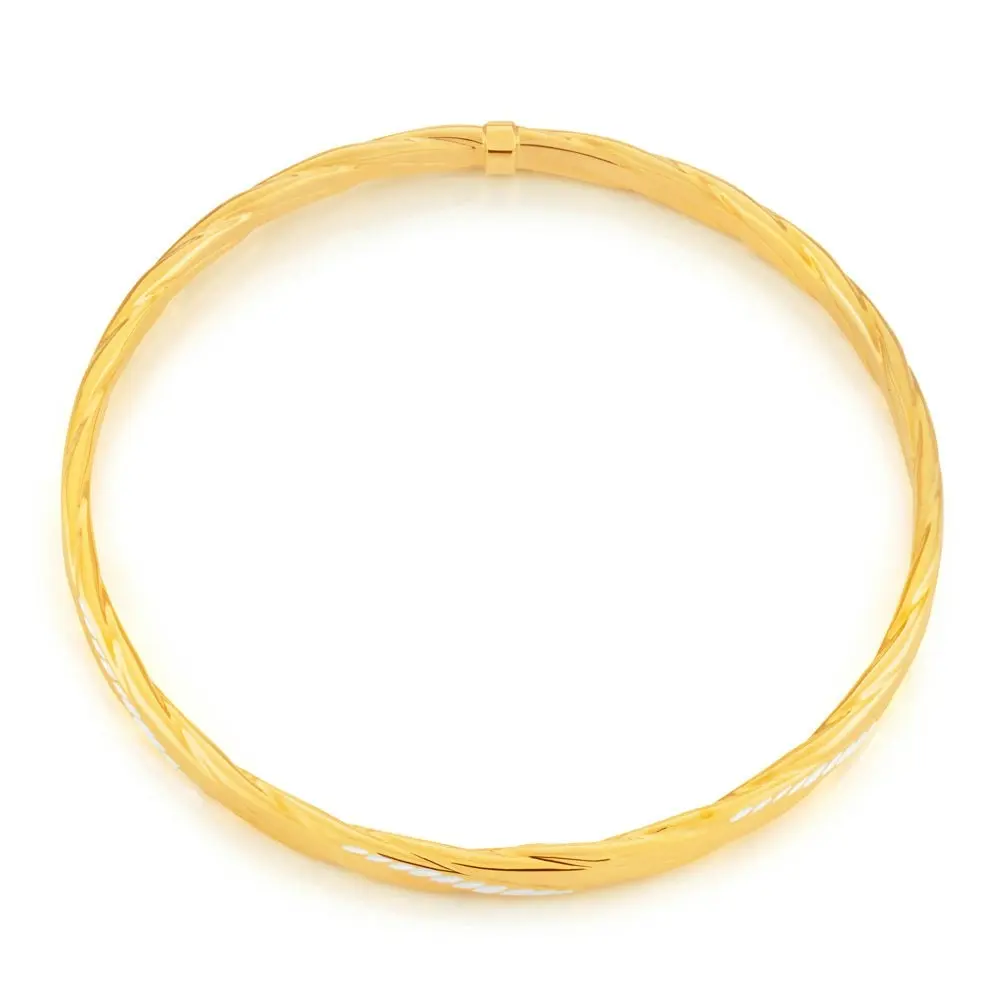 9ct Gold Filled Diamond Cut Bangle