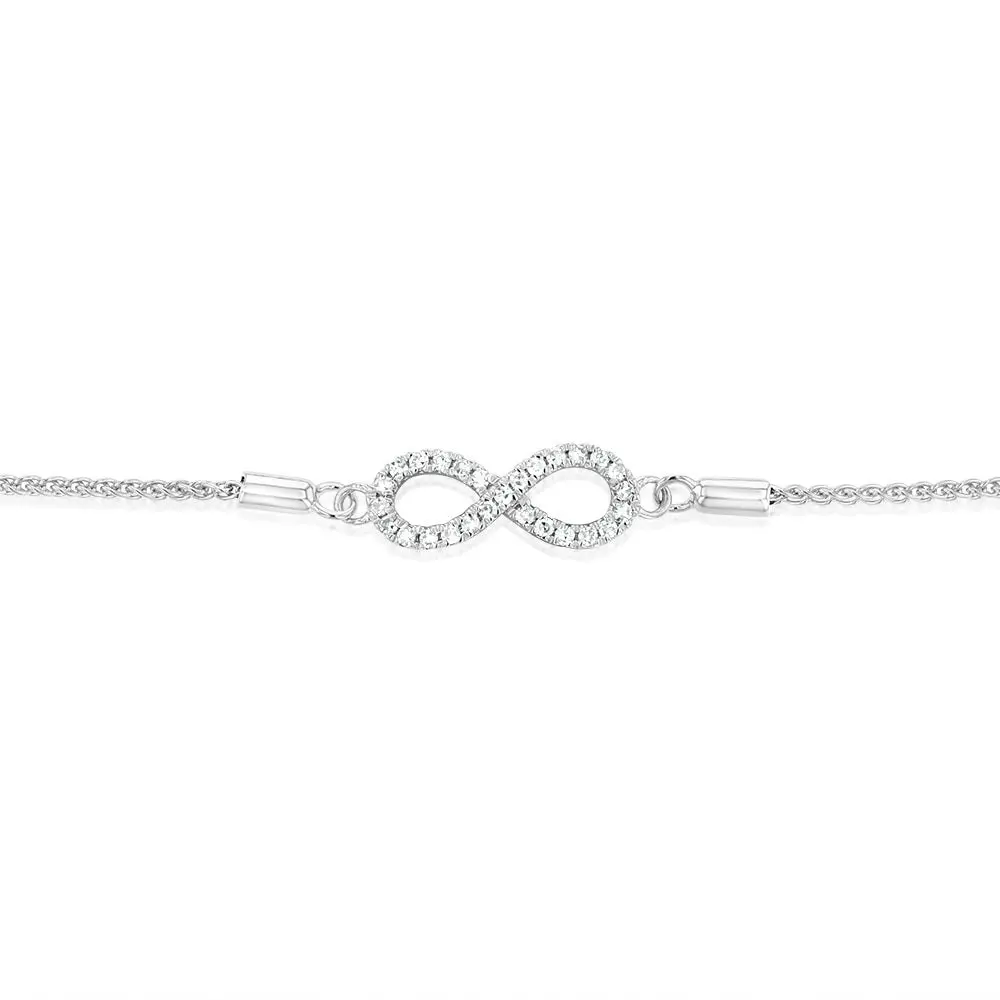 Luminesce Lab Grown Diamond Infinity Silver Bracelet