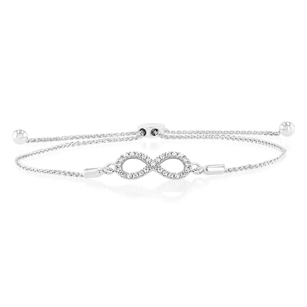 Luminesce Lab Grown Diamond Infinity Silver Bracelet