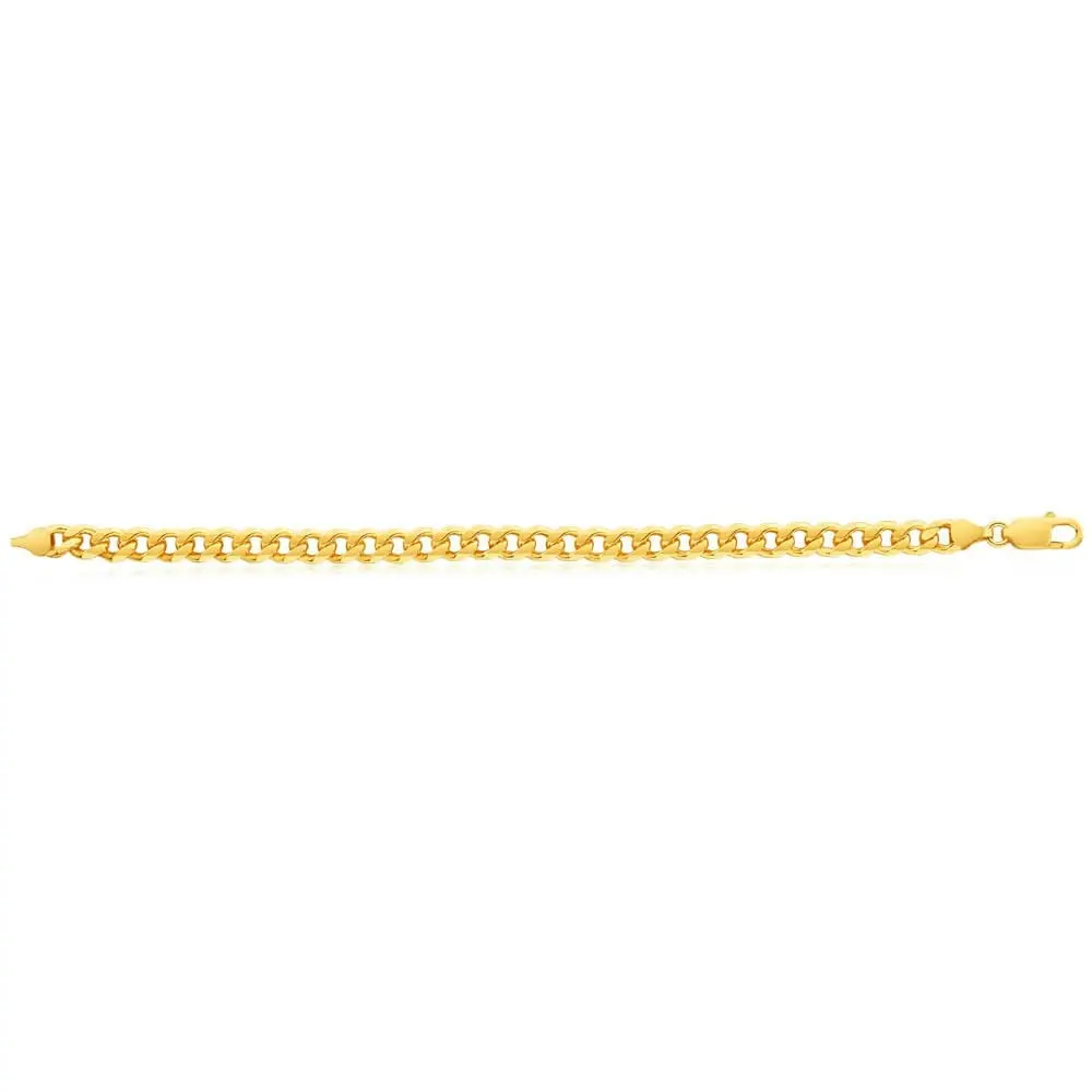 9ct Yellow Heavy Solid Gold Curb 21cm Bracelet 200 gauge