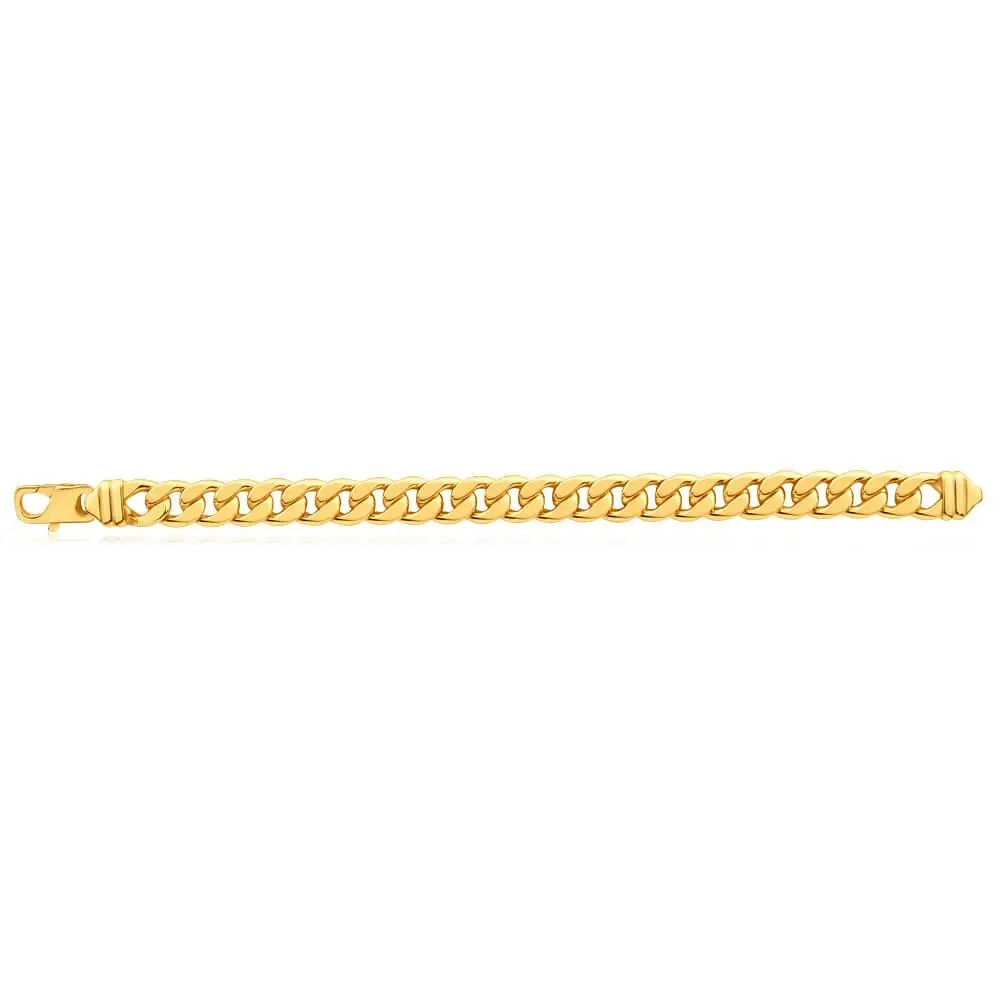 9ct Yellow Gold Copper Filled Curb 22cm Bracelet 300 Gauge