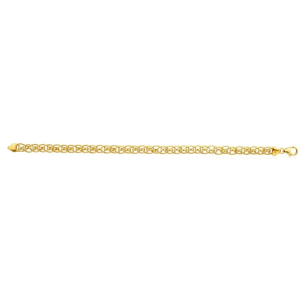 9ct Yellow Gold Silver Filled Roller Bracelet