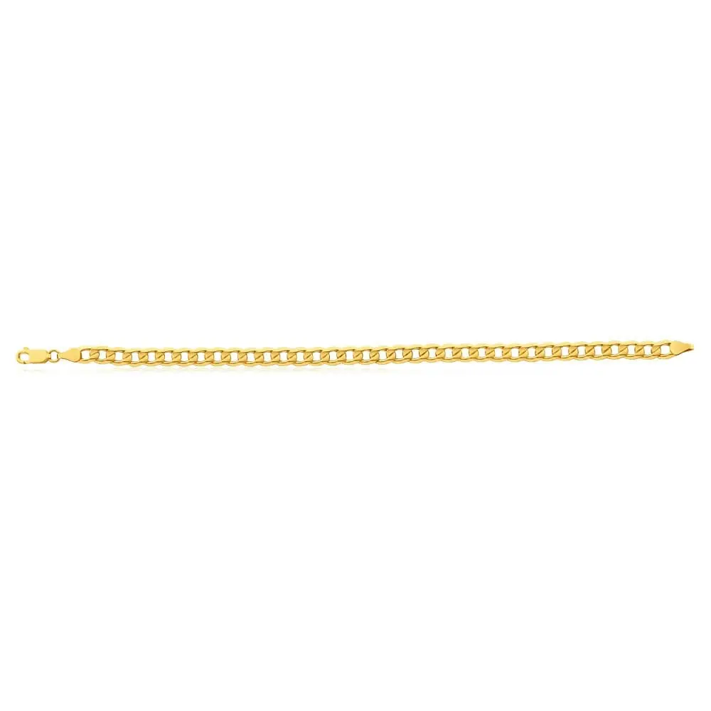 9ct Yellow Gold Copperfilled 21cm Curb Bracelet 150 Gauge