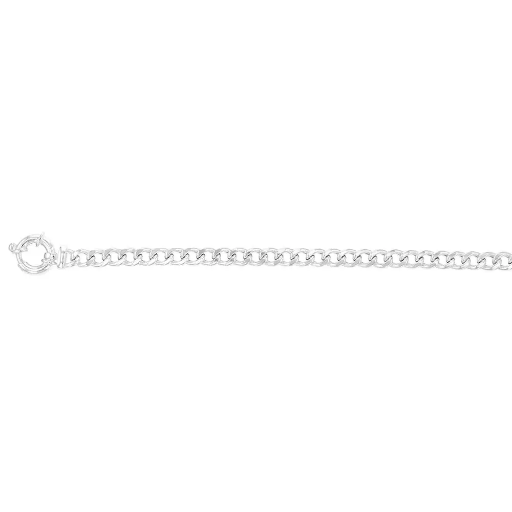 Sterling Silver 19.5cm Curb Boltring Bracelet