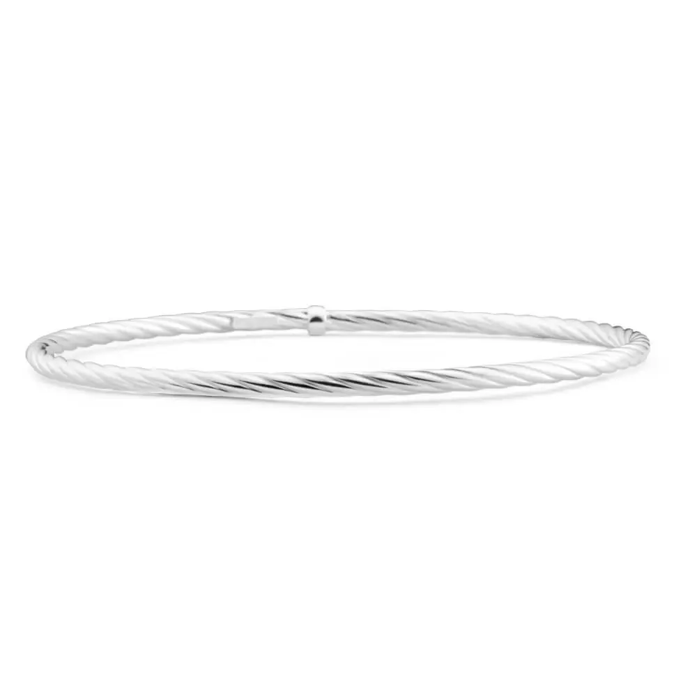 Sterling Silver Twist 65mm Bangle