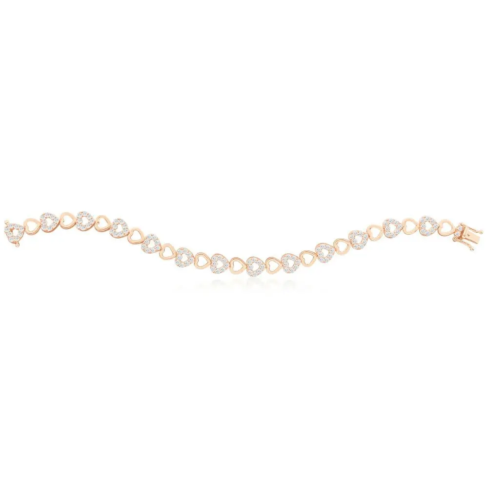 Gold Plated Sterling Silver Cubic Zirconia 19cm Bracelet