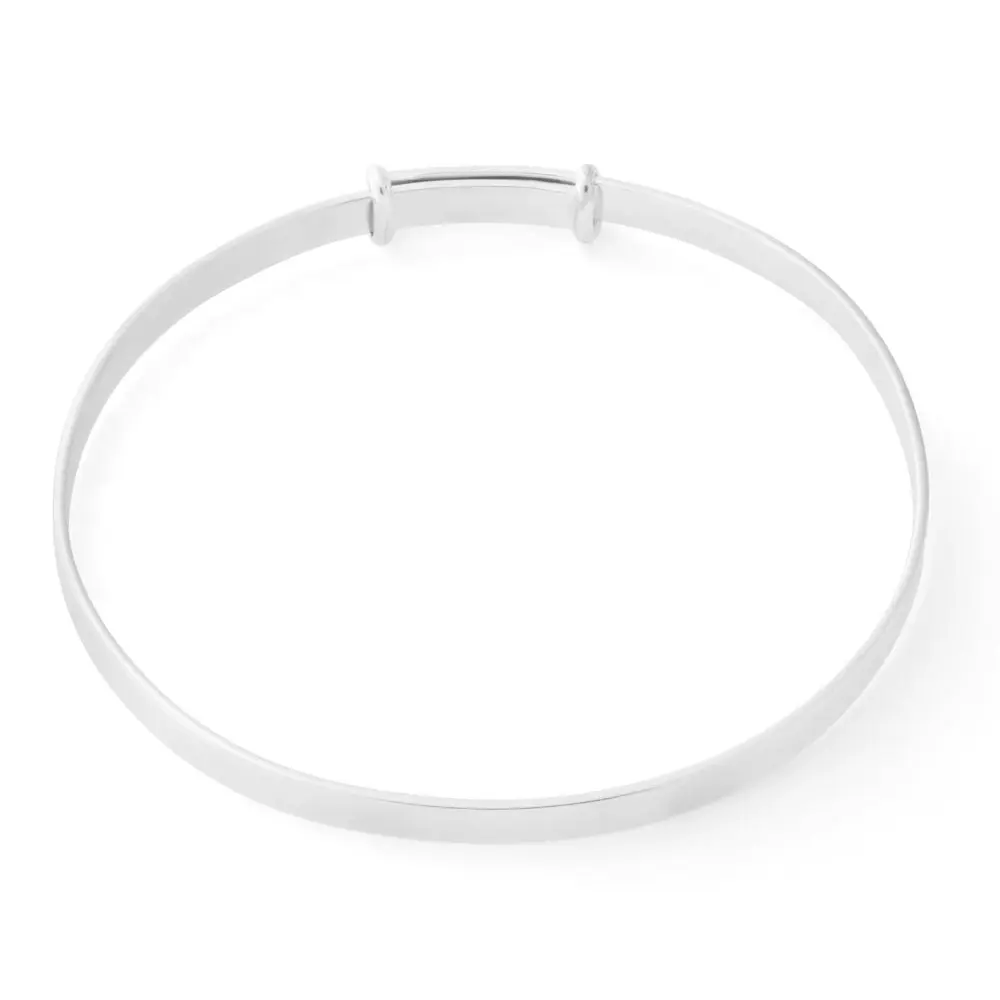 Sterling Silver 50mm Plain Expandable Baby Bangle