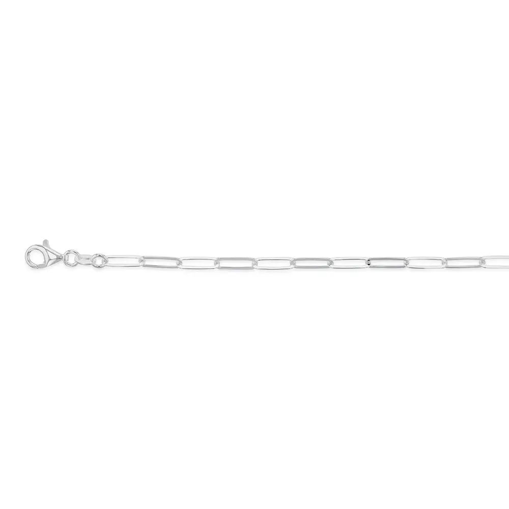 Sterling Silver Paperclip 19cm Bracelet