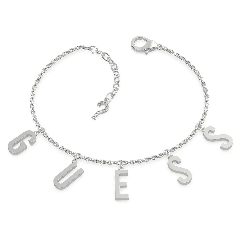 Guess Pave Letter Charm Bracelet SST