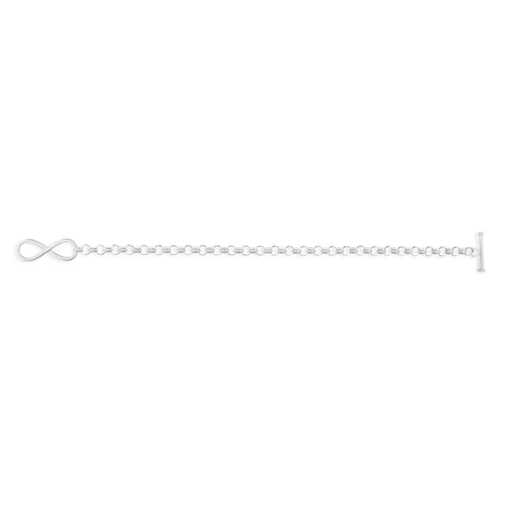 Sterling Silver Belcher Infinity T Bar Bracelet