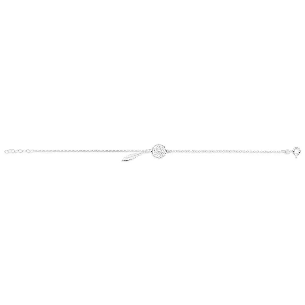 Sterling Silver 25cm Dream Catcher Anklet