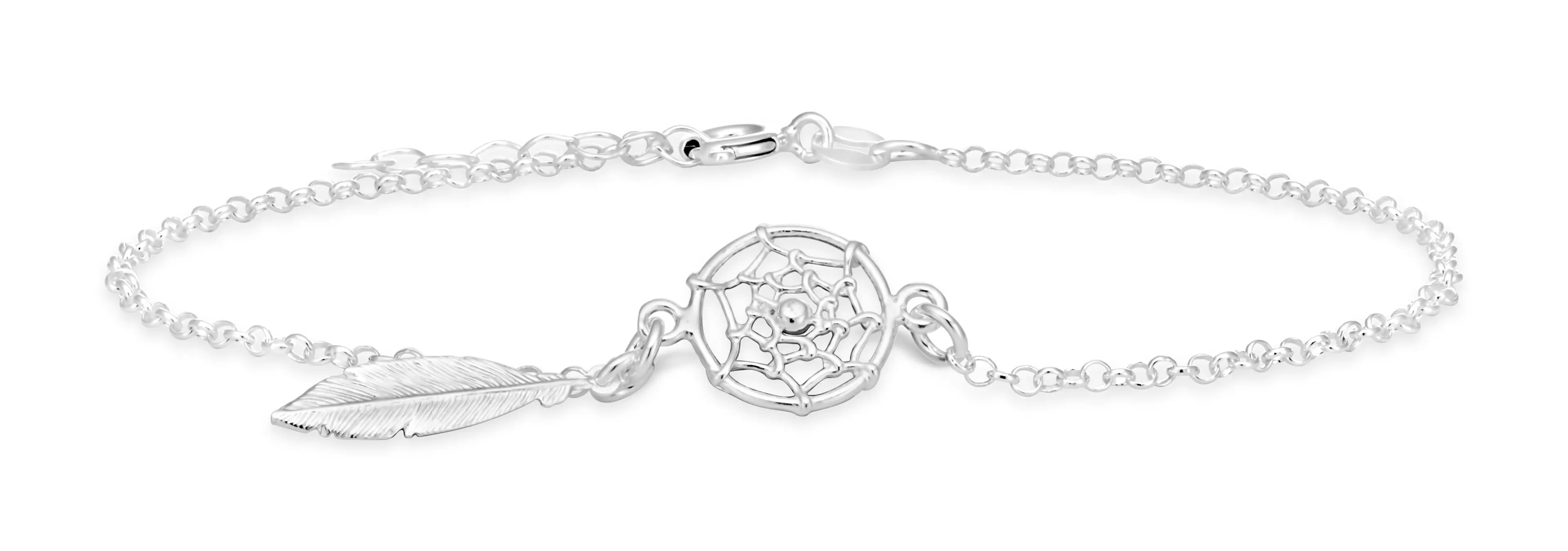 Sterling Silver 25cm Dream Catcher Anklet