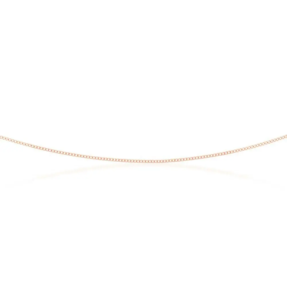 9ct Rose Solid Gold 31 Gauge Curb 41cm Chain