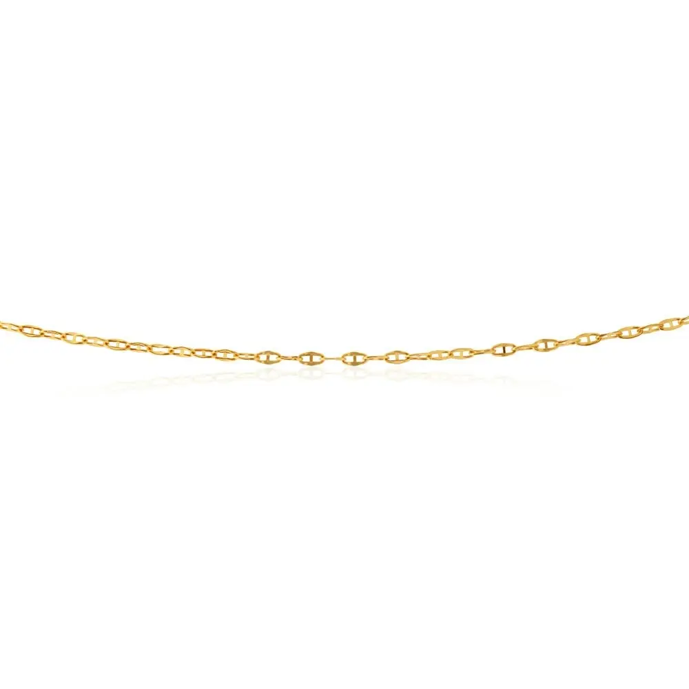 9CT Yellow Gold Mini Flat Rambo 45cm Chain