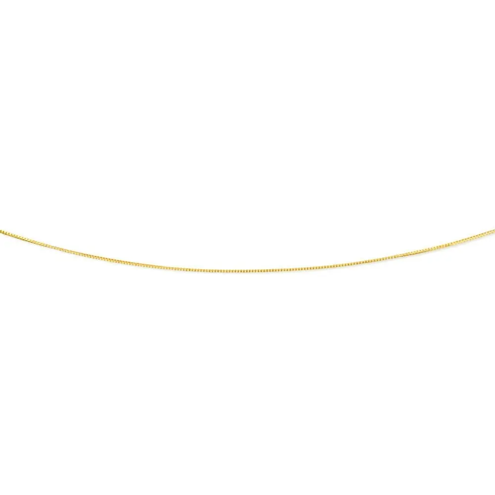 9ct Yellow Gold Box 45cm Chain with Extender