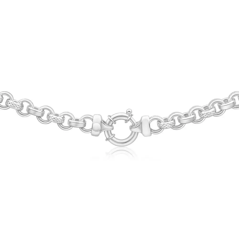 Sterling Silver Belcher Fancy Engraved Boltring 50cm Chain