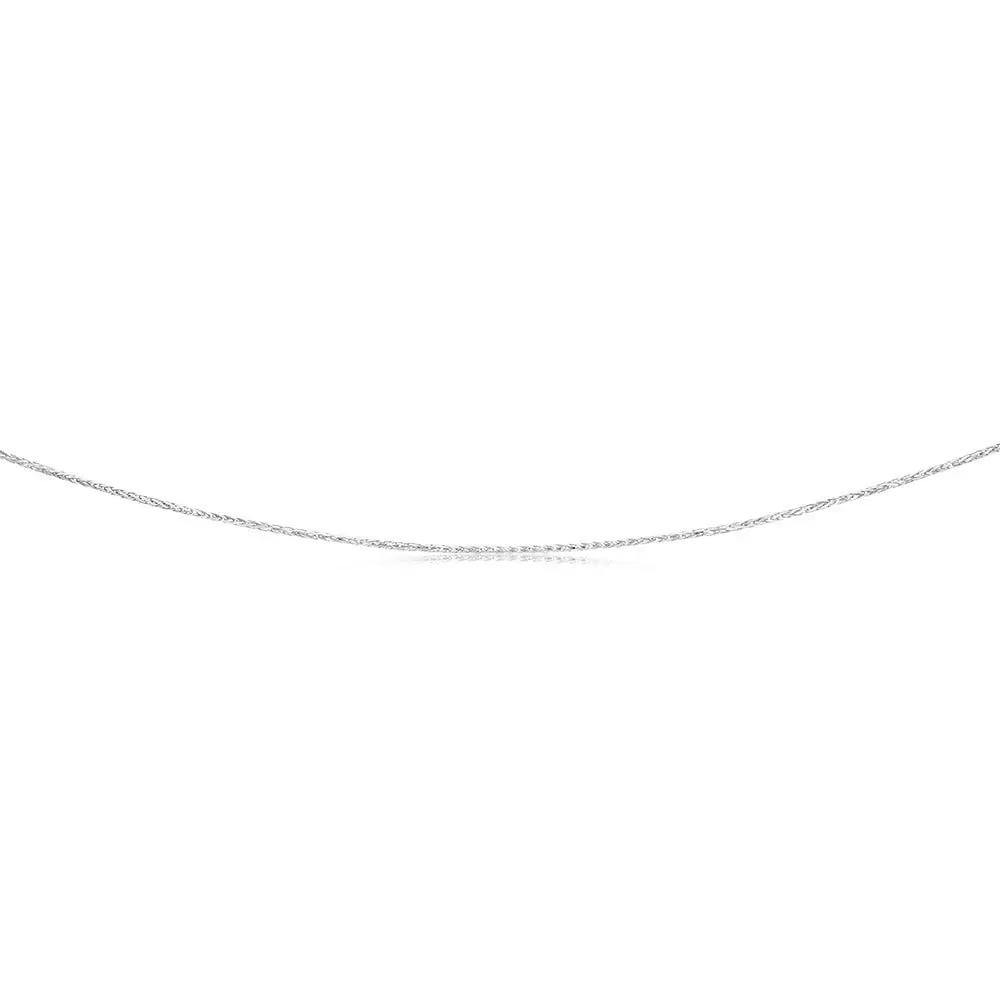 9ct Alluring White Gold Wheat Chain