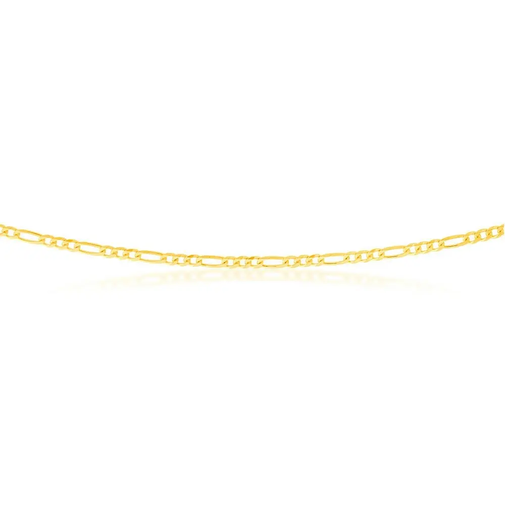 9ct Yellow Gold 55cm Figaro Chain