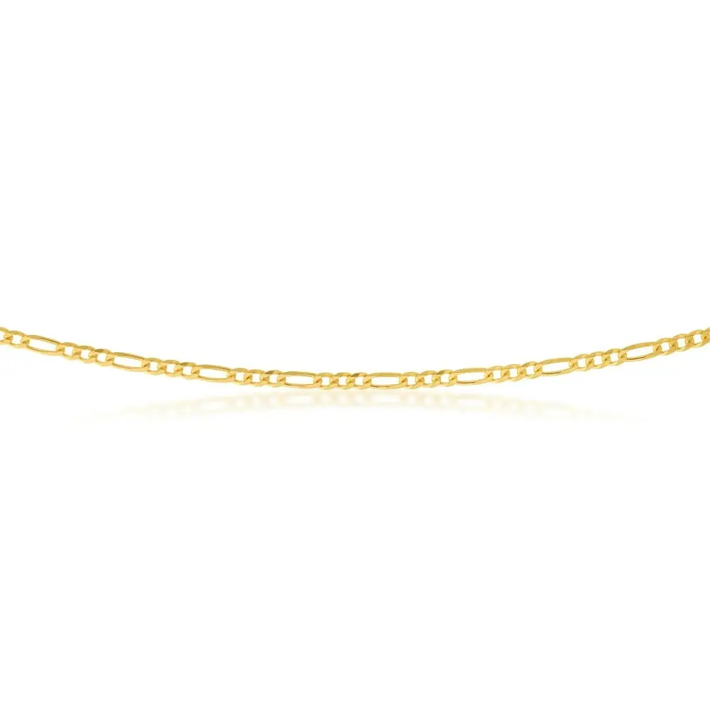 9ct Yellow Gold 55cm Figaro Chain