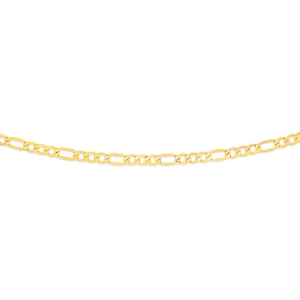 9ct Yellow Gold Silver Filled 55cm Figaro Chain 150 Gauge