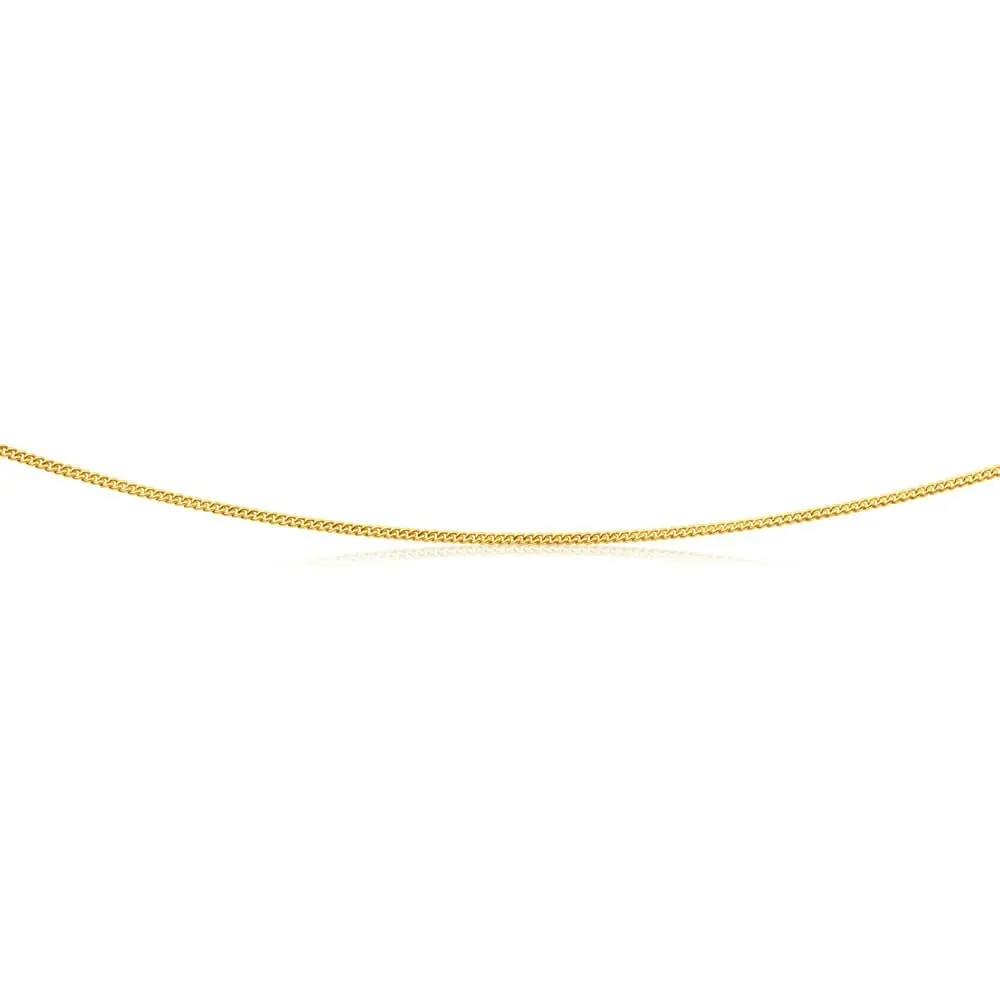 9ct Yellow Gold Silver Filled 45cm Curb Chain 30 gauge