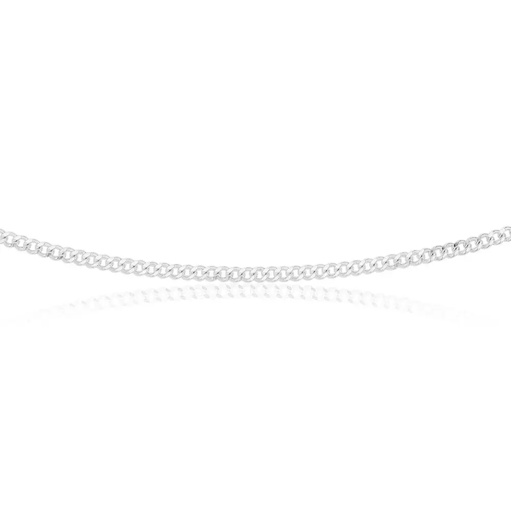 Sterling Silver 80 Gauge Diamond Cut 45cm Curb Chain