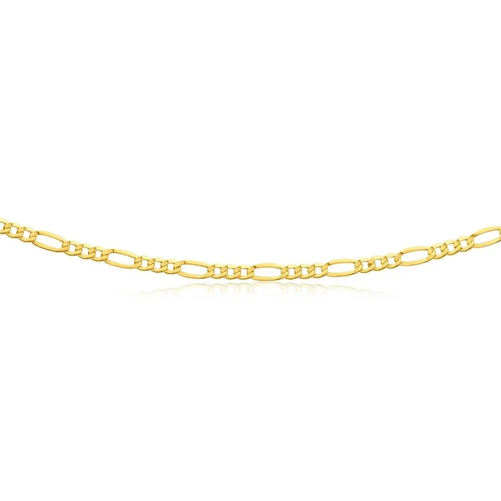 9ct Yellow Gold Figaro 50cm 80 Gauge Chain