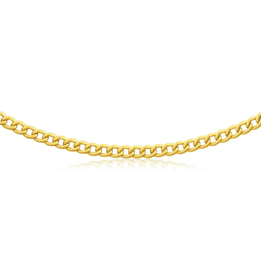 9ct Superb Yellow Gold Copper Filled Curb Chain