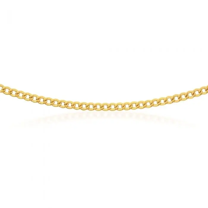 9ct Yellow Gold Copper Filled Curb 100 gauge Chain in 45cm