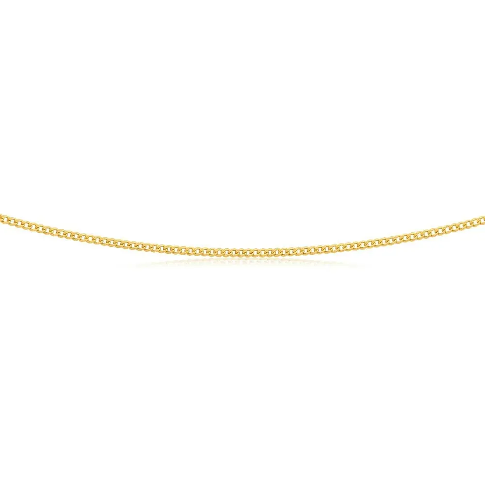 9ct Yellow Gold 50 Gauge Curb Chain 50cm