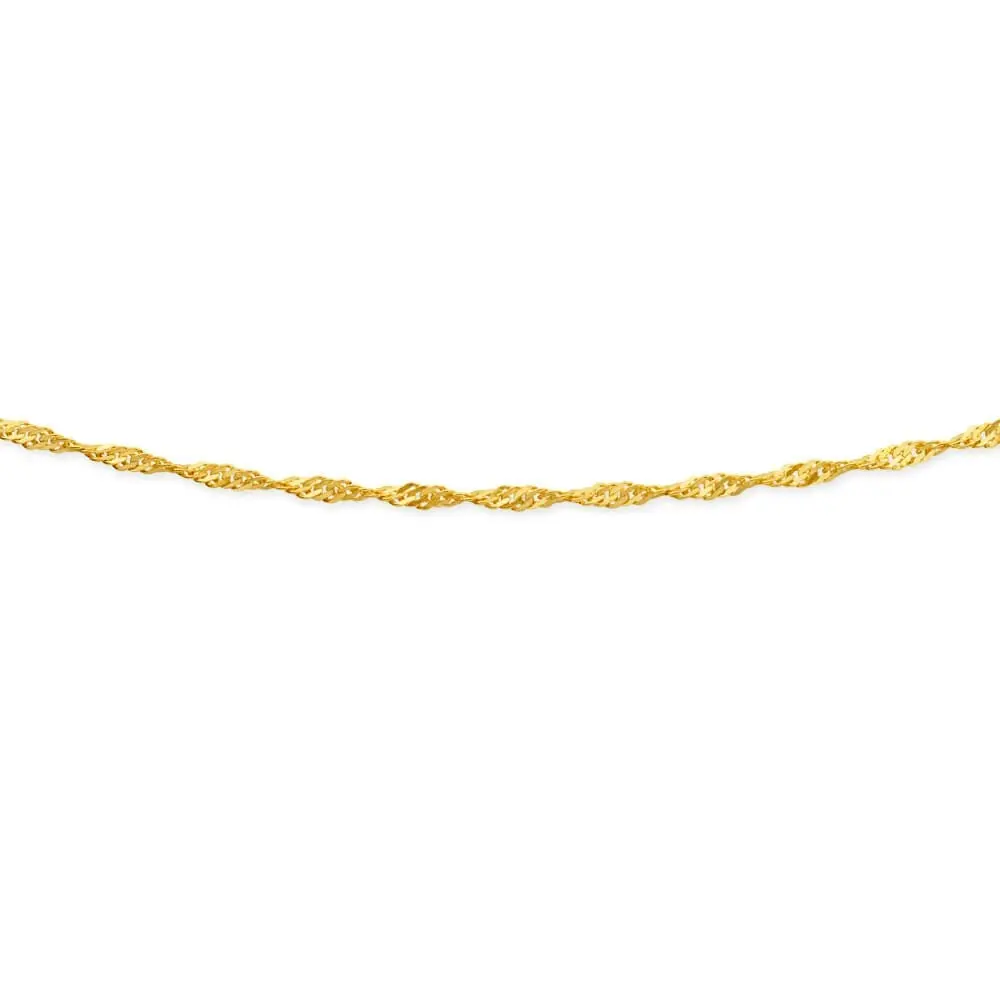 9ct Yellow Gold Singapore 45cm Chain 40 Gauge