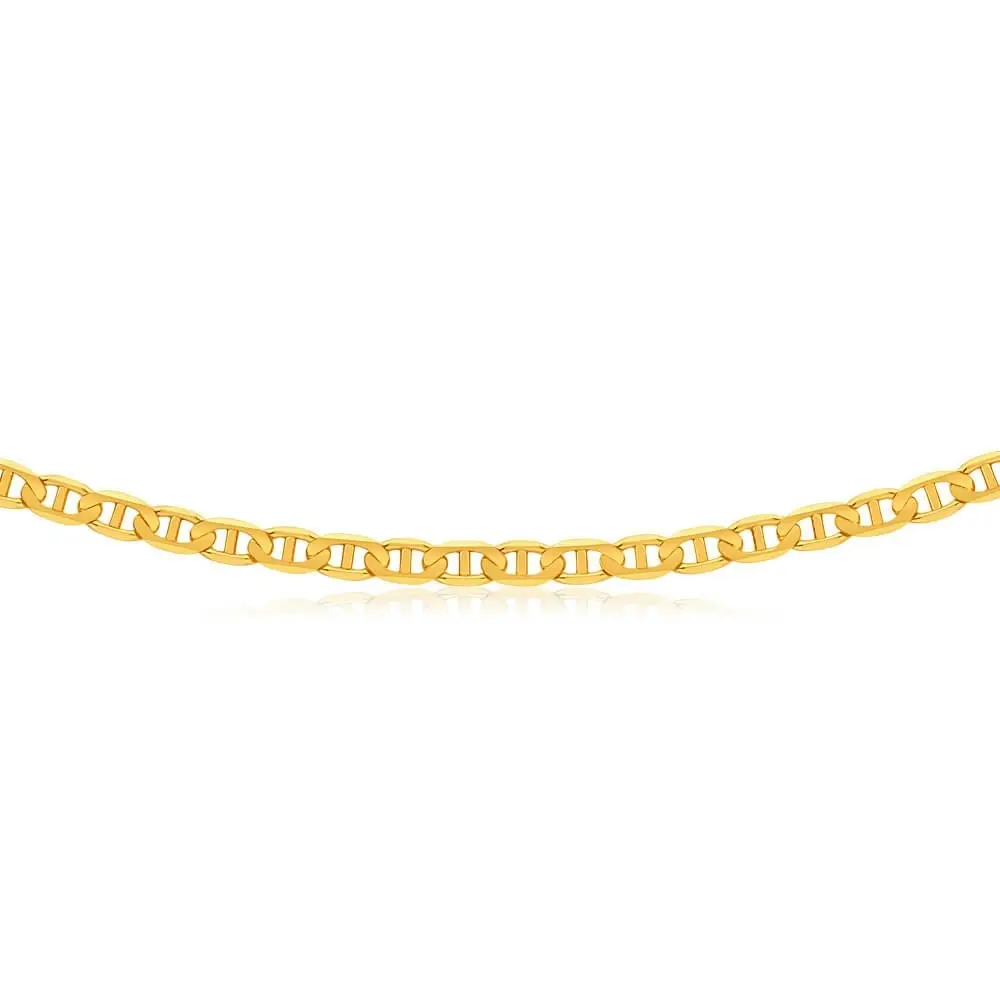 9ct Alluring Yellow Solid Gold 55cm Anchor Chain