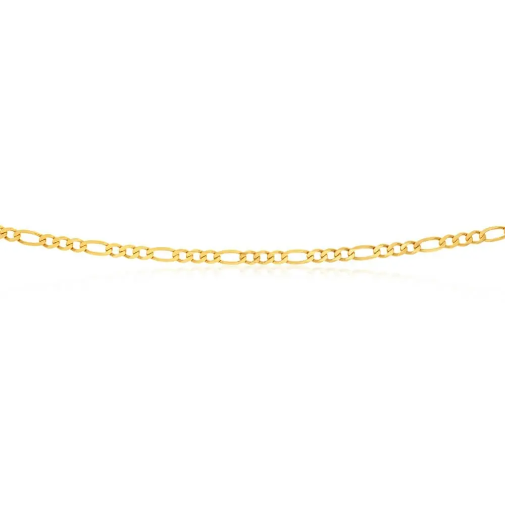 9ct Elegant Yellow Solid Gold Figaro Chain