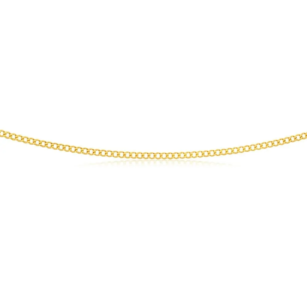 9ct Yellow Gold Silver Filled Flat 55cm Curb Chain