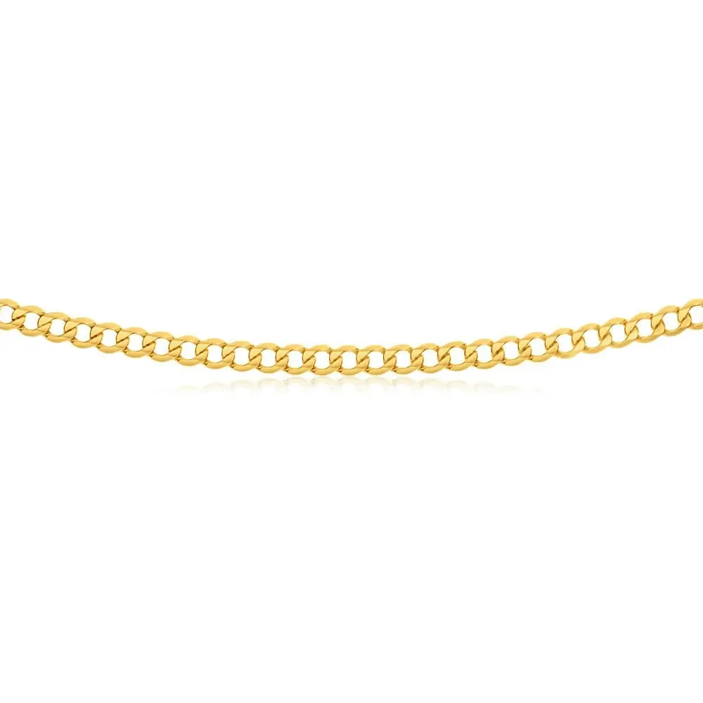 9ct Yellow Gold Silver Filled 55cm Curb Chain