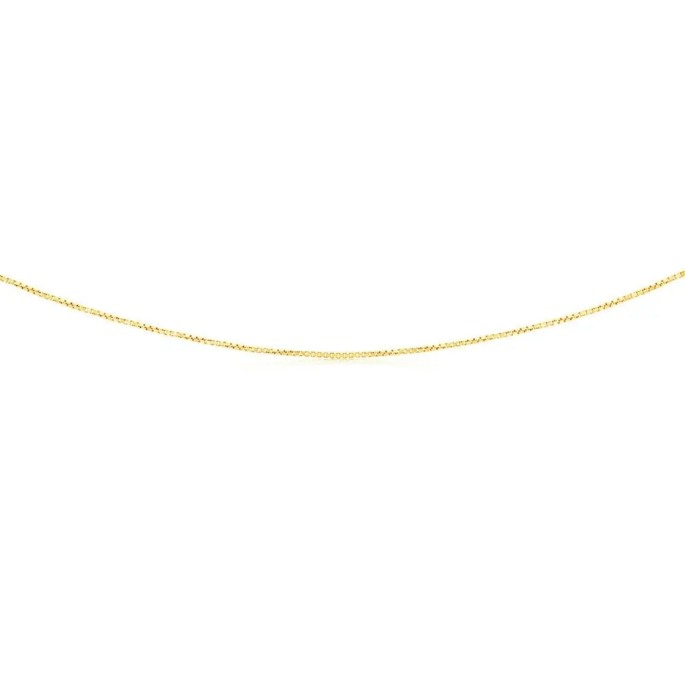 9ct Yellow Gold Silver Filled Box Link 45cm chain