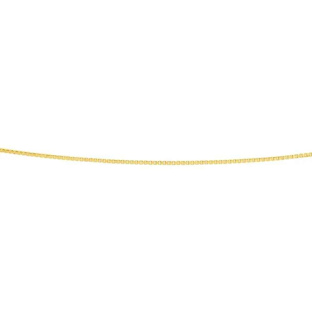 9ct Yellow Gold Silver Filled Box Link 45cm chain