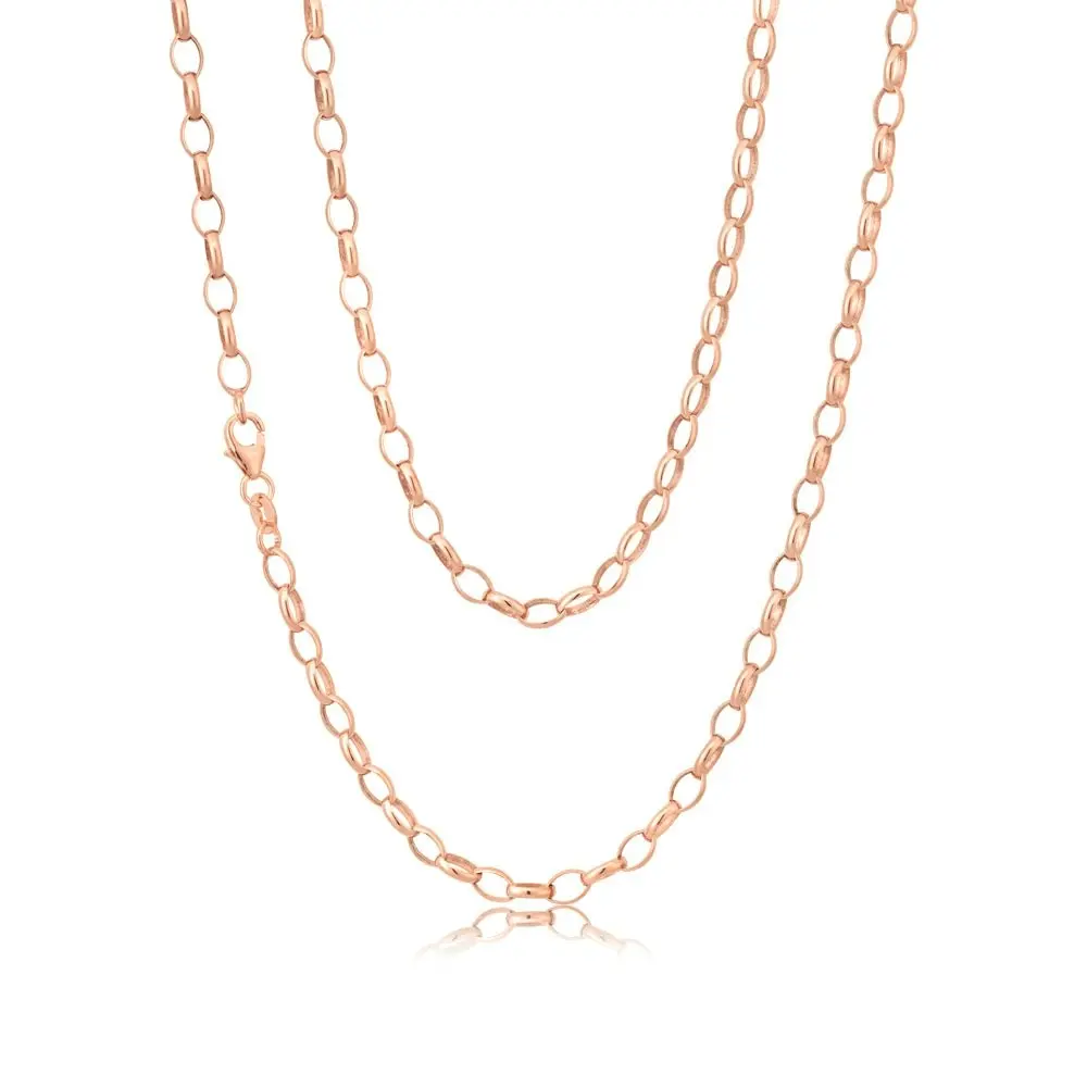 9ct Rose Gold Silverfilled 50cm Belcher Chain