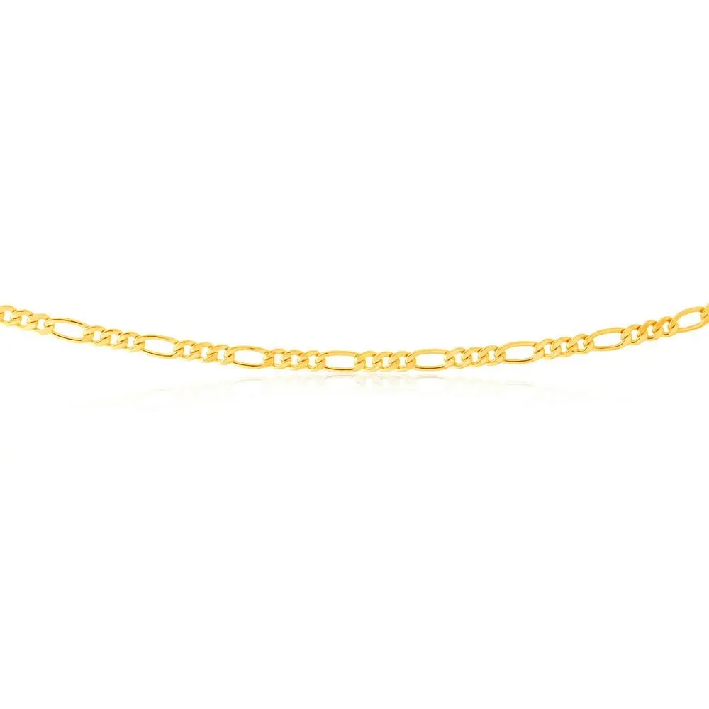 9ct Yellow Gold Copperfilled 55cm Figaro Chain