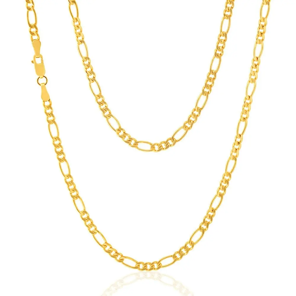 9ct Yellow Gold Copperfilled 55cm Figaro Chain