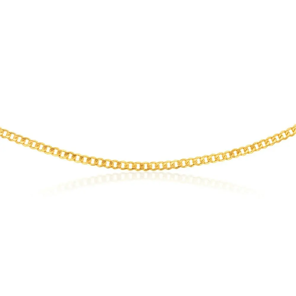 9ct Yellow Gold Silverfilled Flat Curb 120 Gauge 60cm Chain